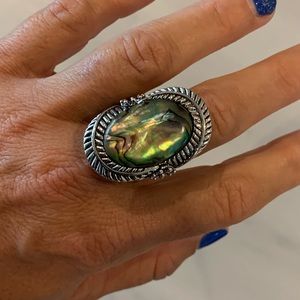 Sterling Silver Abalone Ring SZ8
